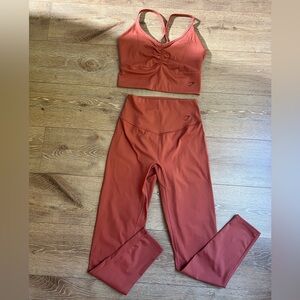 GYMSHARK Elevate Leggings and Longline Sports Bra Set•Color:Rose Brown